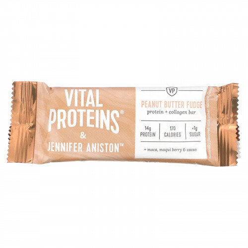Vital Proteins, Батончик с протеином и коллагеном, помадка с арахисовой пастой, 12 батончиков по 38 г (1,3 унции)