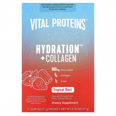 Vital Proteins, Hydration + Collagen, Tropical Blast, 7 пакетиков по 11 г (0,39 унции)