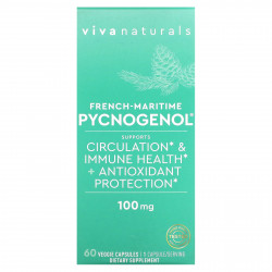 Viva Naturals, French-Maritime Pycnogenol`` 60 растительных капсул