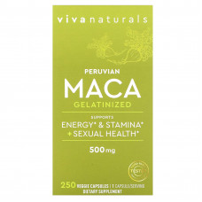 Viva Naturals, Peruvian Maca Gelatinized , 500 mg , 250 Veggie Capsules