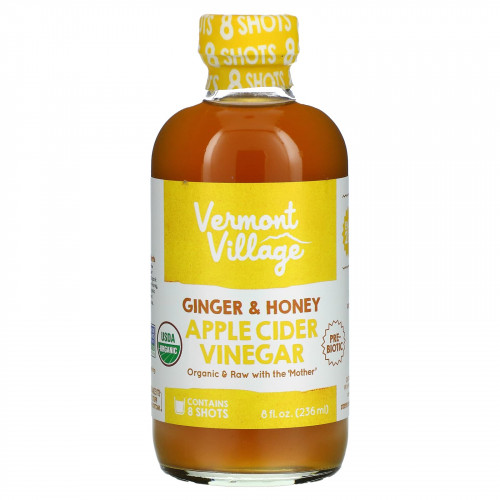 Vermont Village, Яблочный уксус, имбирь и мед, 236 мл (8 жидк. Унций)