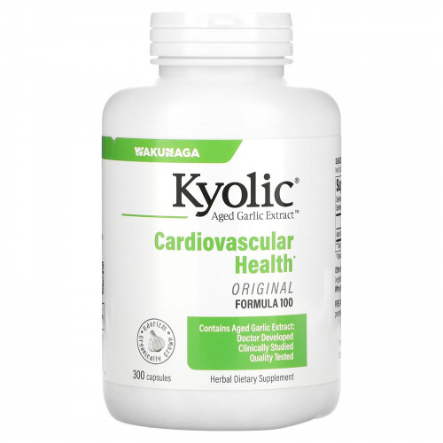 Kyolic, Aged Garlic Extract, выдержанный экстракт чеснока, для сердечно-сосудистой системы, формула 100, 300 капсул