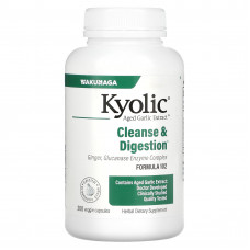 Kyolic, Aged Garlic Extract, выдержанный экстракт чеснока, для удаления дрожжевого грибка и улучшения пищеварения, формула 102, 200 вегетарианских капсул
