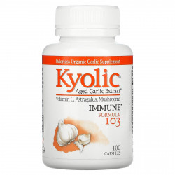 Kyolic, Экстракт выдержанного чеснока, формула 103 для поддержки иммунитета, 100 капсул