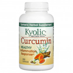 Kyolic, Aged Garlic Extract, выдержанный экстракт чеснока с куркумином, 100 капсул