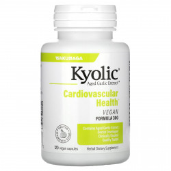 Kyolic, Выдержанный экстракт чеснока, здоровье сердечно-сосудистой системы, веганская формула 300, 120 веганских капсул