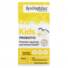 Kyolic, смесь пробиотиков для детей, со вкусом ванили, 60 жевательных таблеток
