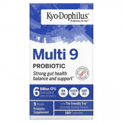 Kyolic, Kyo-Dophilus, Multi 9, пробиотик, 6 миллиардов КОЕ, 180 капсул