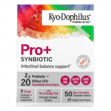 Kyolic, Kyo-Dophilus, про + синбиотик, ягодный смузи, 20 млрд КОЕ, 50 жевательных таблеток