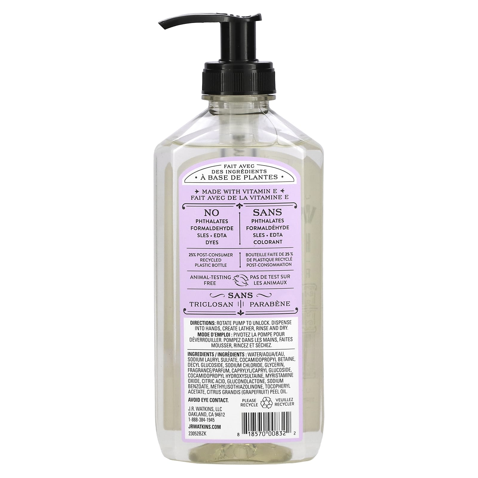 J R Watkins, Hand Soap, Lavender, 11 fl oz (325 ml)