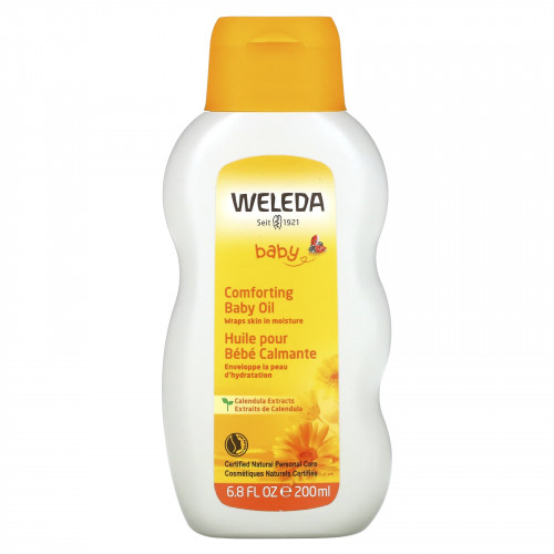 Weleda, Baby, успокаивающее масло для детей, с экстрактами календулы, 200 мл (6,8 жидк. унции)