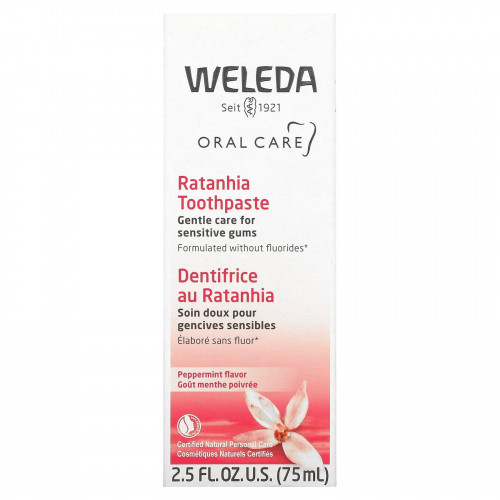 Weleda, Oral Care, зубная паста из ратании, со вкусом перечной мяты, 75 мл (2,5 жидк. Унции)