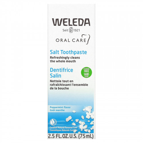 Weleda, Oral Care, солевая зубная паста, без фторидов, со вкусом перечной мяты, 75 мл (2,5 жидк. унции)
