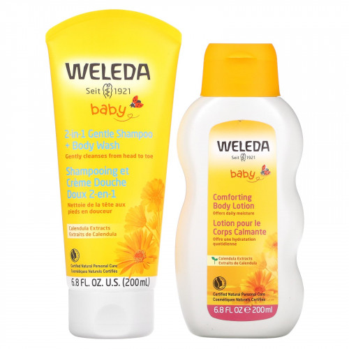 Weleda, набор средств по уходу для детей, календула, набор из 2 предметов