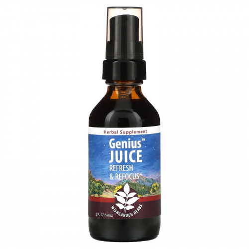 WishGarden Herbs, Genius Juice, Refresh & Refocus, 59 мл (2 жидк. Унции)