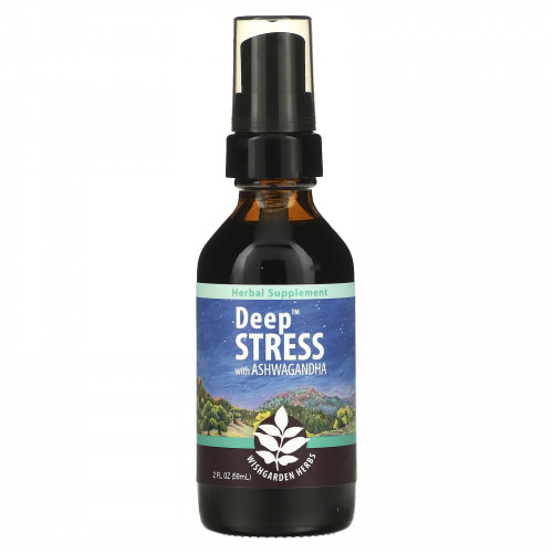 WishGarden Herbs, Deep Stress с ашвагандой, 59 мл (2 жидк. Унции)