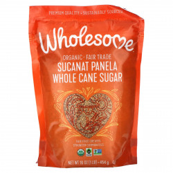 Wholesome Sweeteners, Organic Sucanat Panela, цельный тростниковый сахар, 454 г (16 унций)