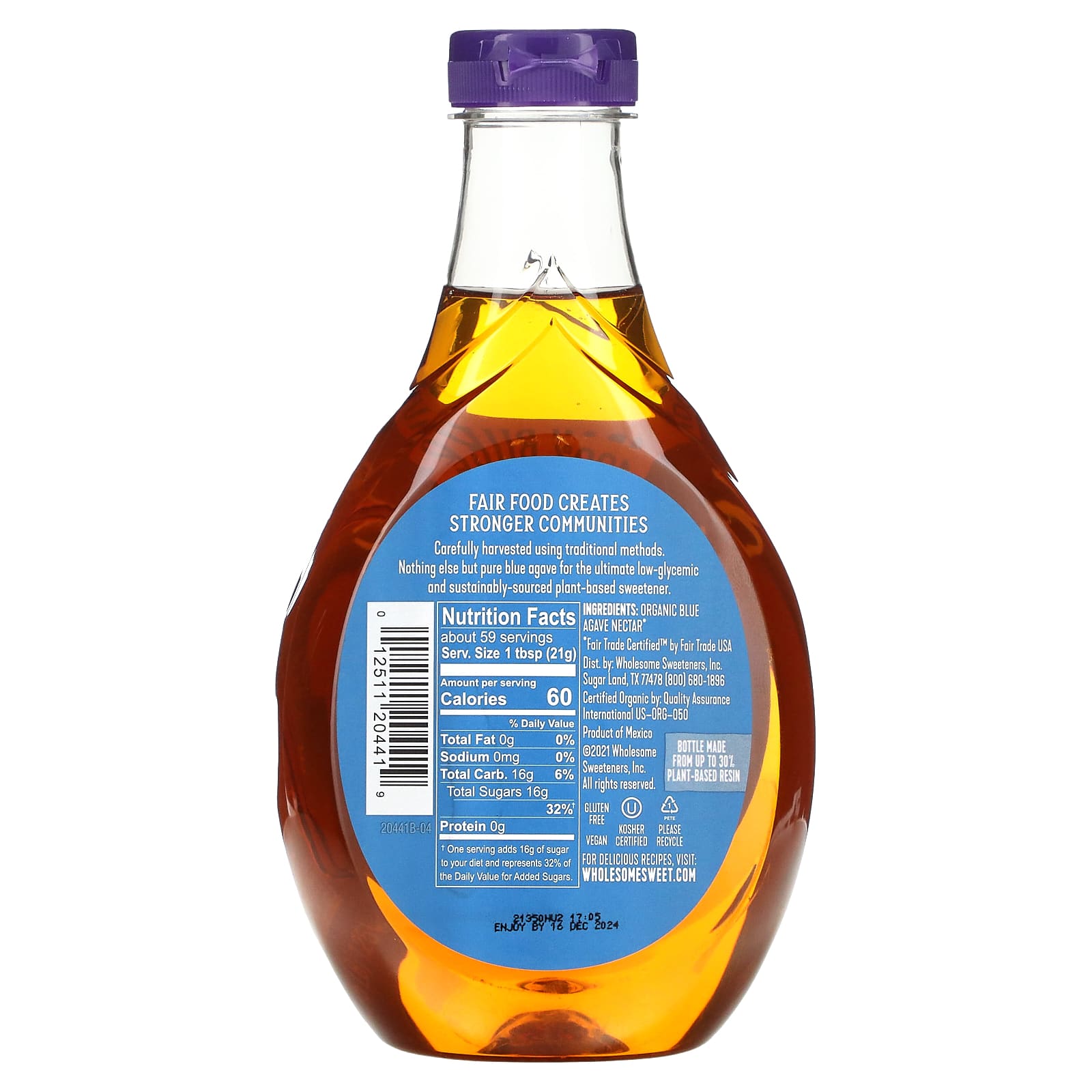 Wholesome Sweeteners, Organic Blue Agave (Органическая голубая агава), 1,25 кг (44 унции)