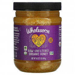 Wholesome Sweeteners, Органический сырой мед, 454 г (16 унций)