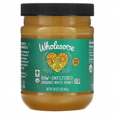 Wholesome Sweeteners, органический белый мед, сырой, нефильтрованный, 454 г (16 унций)