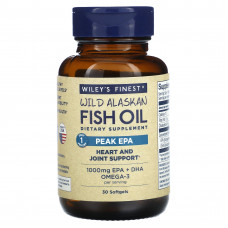 Wiley's Finest, Жир диких аляскинских рыб, пик ЭПК, 30 мягких таблеток