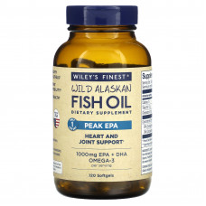 Wiley's Finest, Жир диких аляскинских рыб, пик ЭПК, 120 мягких таблеток