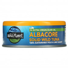 Wild Planet, Дикий тунец альбакор в оливковом масле первого холодного отжима,  142 г