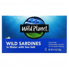 Wild Planet, Дикие сардины в жидкости с морской солью, 4,4 унции (125 г)