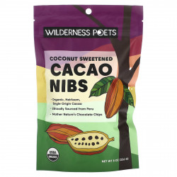 Wilderness Poets, подслащенные кокосом органические ядра какао-боба, 226 г (8 унций)