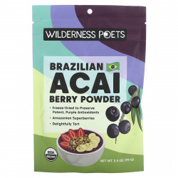 Wilderness Poets, порошок из органических бразильских ягод асаи, 99 г (3,5 унции)
