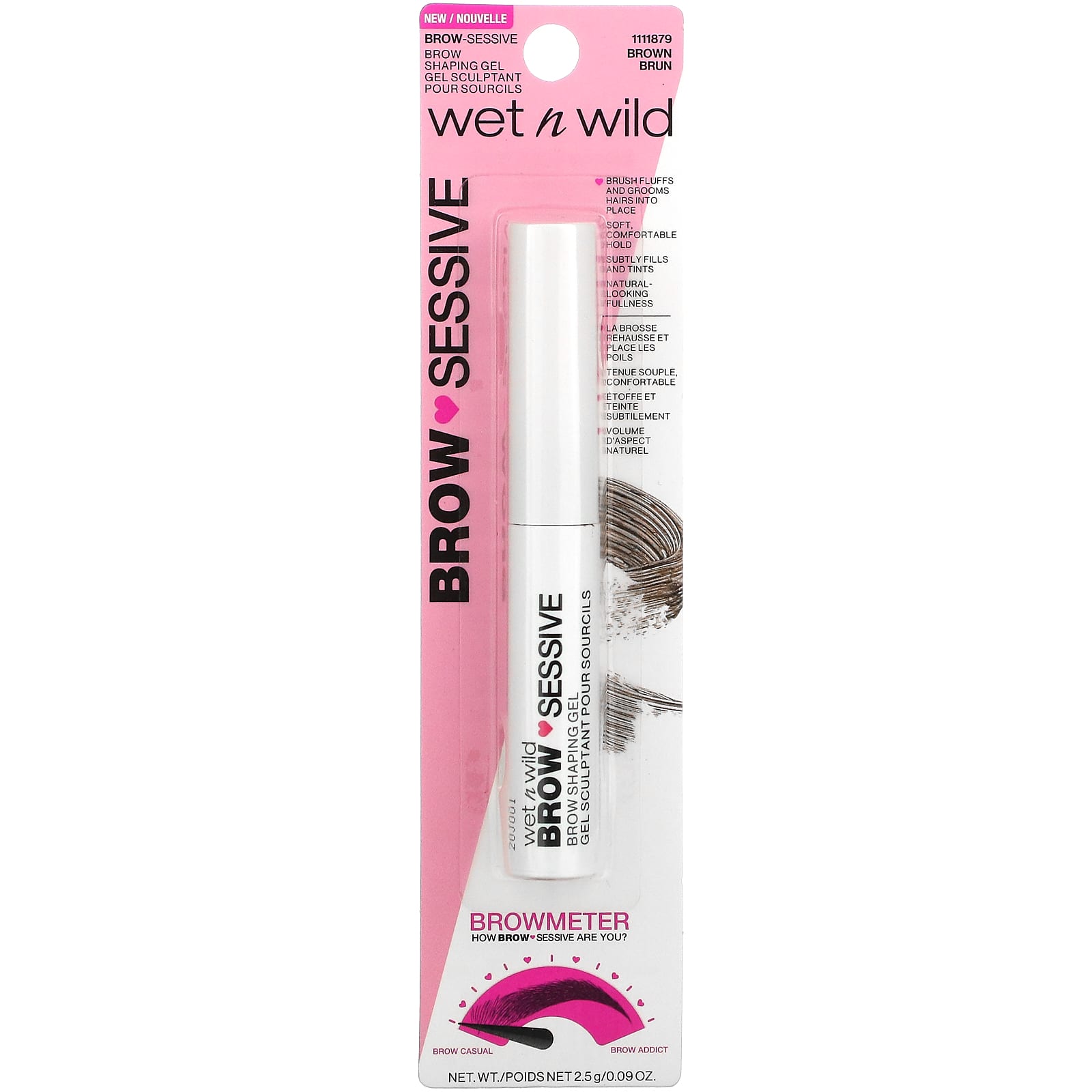 wet n wild, Брови Sessive Shaping Gel, коричневый, 0,09 унции (2,5 г)