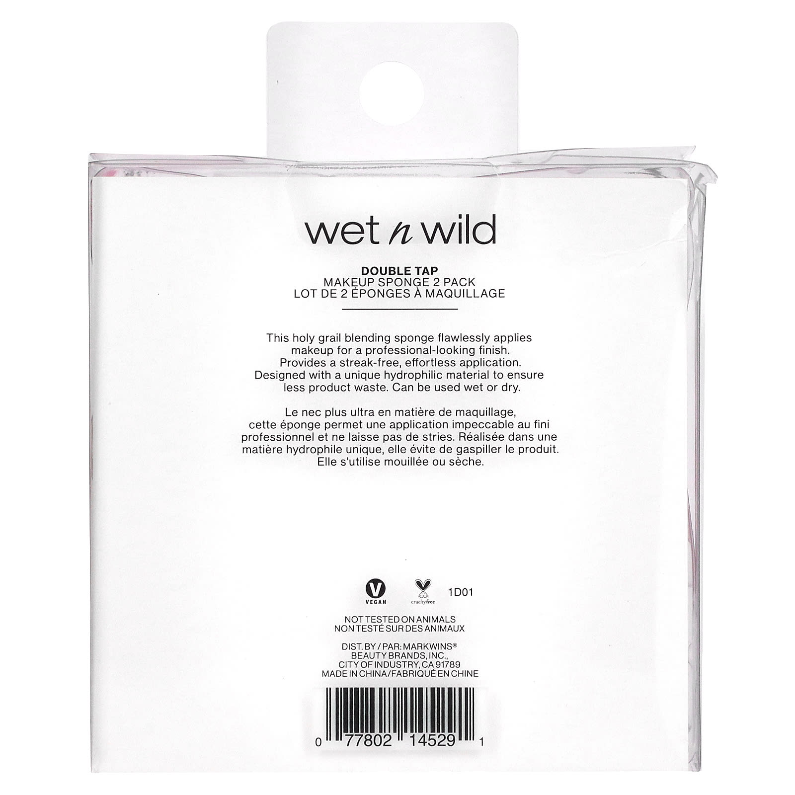 wet n wild, Губка для макияжа, двойное нажатие, розовая, 2 шт. В упаковке