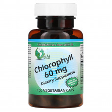 World Organic, Хлорофилл, 60 мг, 100 капсул