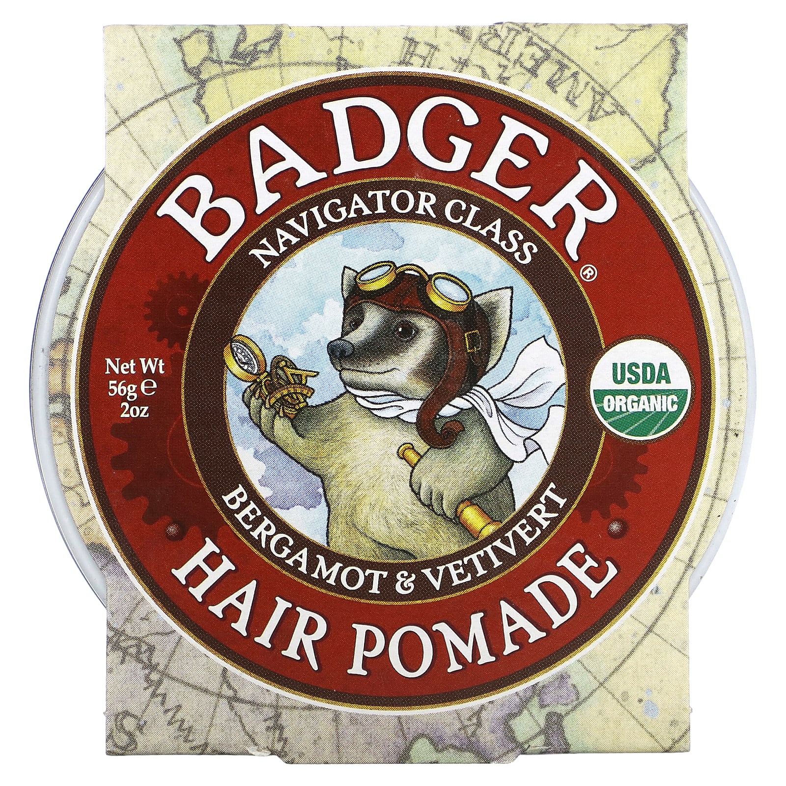 Badger Company, Organic, помада для волос, класс Navigator, 56 г (2 унции)