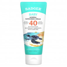 Badger Company, минеральный солнцезащитный крем для детей, SPF 40, ромашка и календула, 87 мл (2,9 жидк. унции)