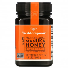 Wedderspoon, необработанный монофлорный мед манука, KFactor 16, 500 г (1,1 фунта)