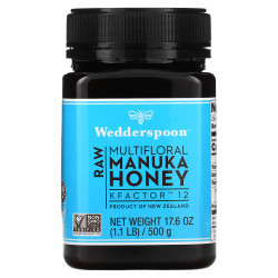Wedderspoon, Необработанный многоцветковый мед манука, KFactor 12, 500 г (1,1 фунта)