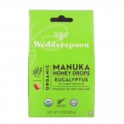 Wedderspoon, Органические капли из меда манука, эвкалипт и пчелиный прополис, 120 г (4 унции)