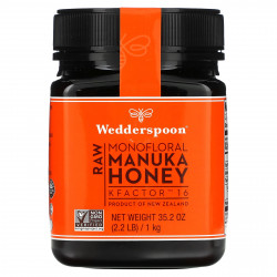 Wedderspoon, необработанный монофлорный мед манука, KFactor 16, 1 кг (2,2 фунта)