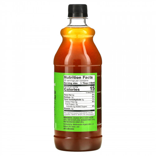 Wedderspoon, Необработанный яблочный уксус с монофлорным медом манука, 750 мл (25 жидк. Унций)