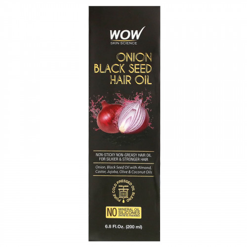 Wow Skin Science, масло семян лука и черного тмина для волос, 200 мл (6,8 жидк. унции)