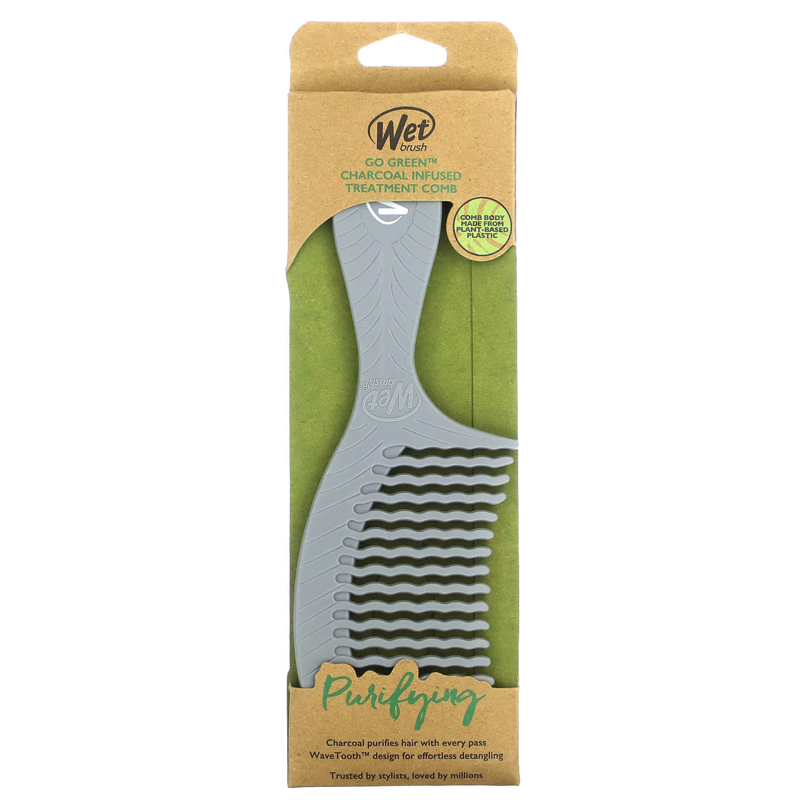 Wet Brush, Go Green Charcoal Treatment Comb, очищающая, 1 кисть