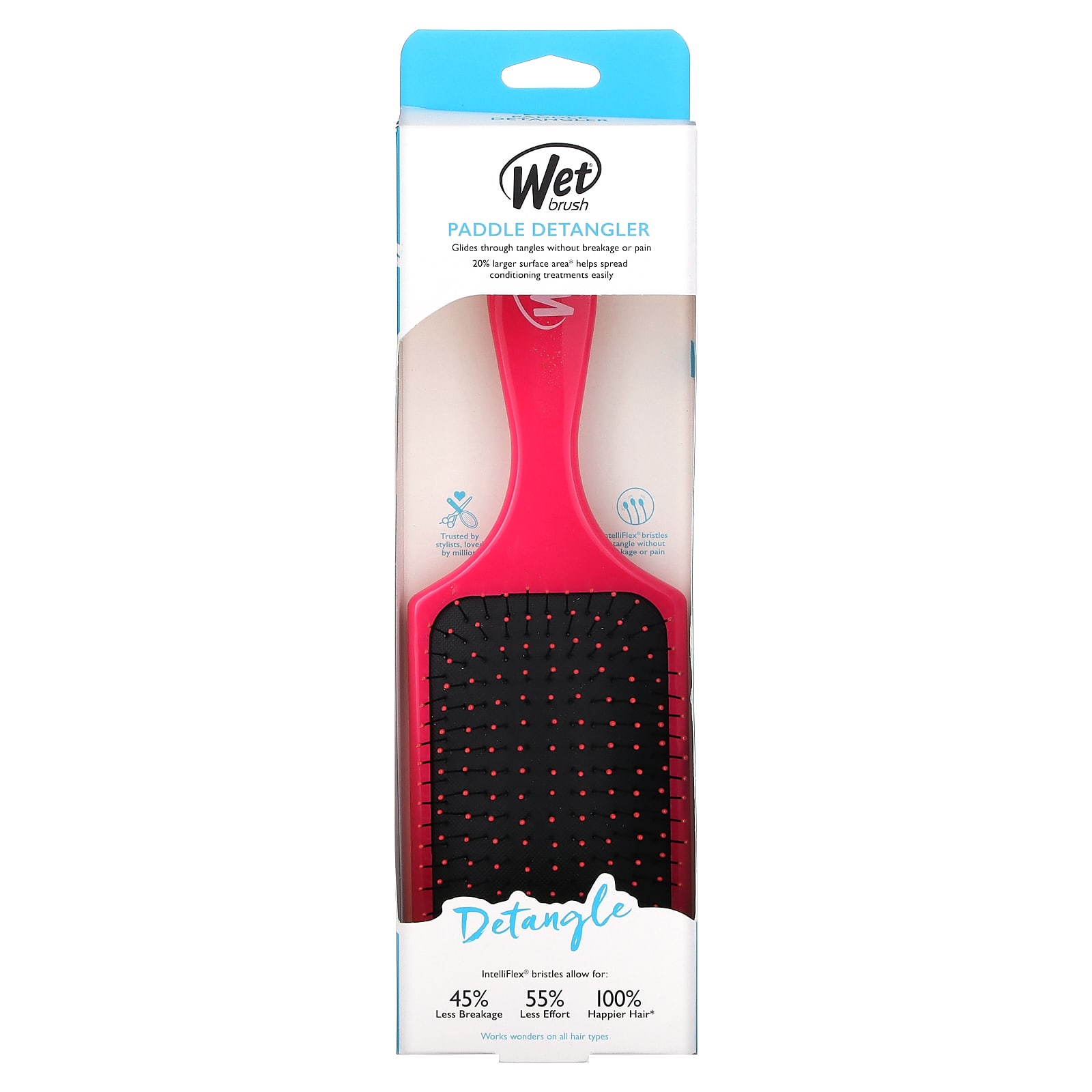 Wet Brush, Распутывающая расческа, розовая, 1 расческа