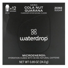 Waterdrop, Microenergy, Nero, кола, орех и гуарана, 12 кубиков, 24 г (0,85 унции)