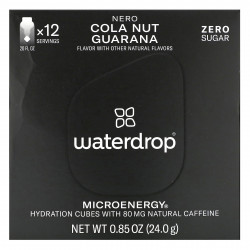 Waterdrop, Microenergy, Nero, кола, орех и гуарана, 12 кубиков, 24 г (0,85 унции)