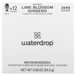 Waterdrop, Shiro MicroEnergy Hydration Cubes, лаймовый цвет и женьшень, 12 кубиков, 24 г (0,85 унции)