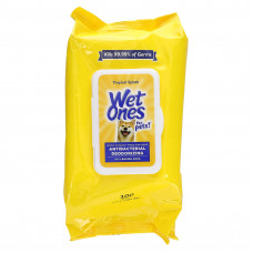 Wet Ones, Антибактериальные дезодорирующие салфетки с пищевой содой, для собак, Tropical Splash, 100 салфеток