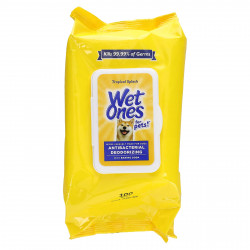 Wet Ones, Антибактериальные дезодорирующие салфетки с пищевой содой, для собак, Tropical Splash, 100 салфеток