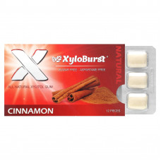 Xyloburst, полностью натуральная ксилитоловая камедь, со вкусом корицы, 12 шт.