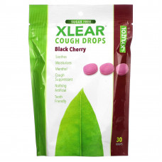 Xlear, Леденцы от кашля без сахара, черная вишня, 30 капель